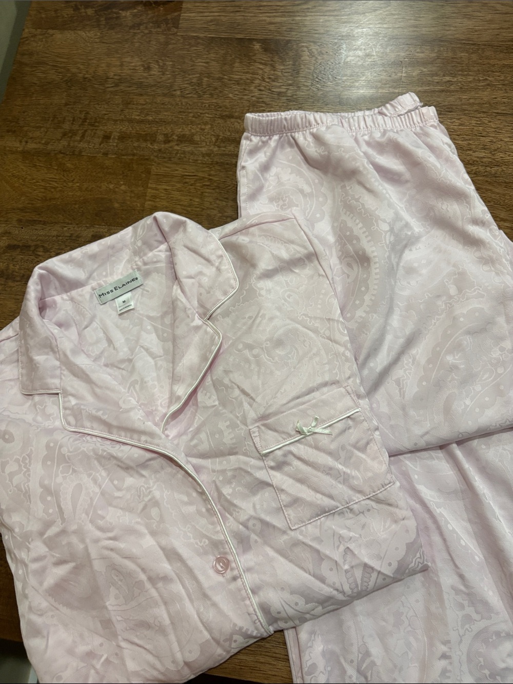 Miss Elaine Pink Paisley Jacquard Pajamas Sleep Set medium